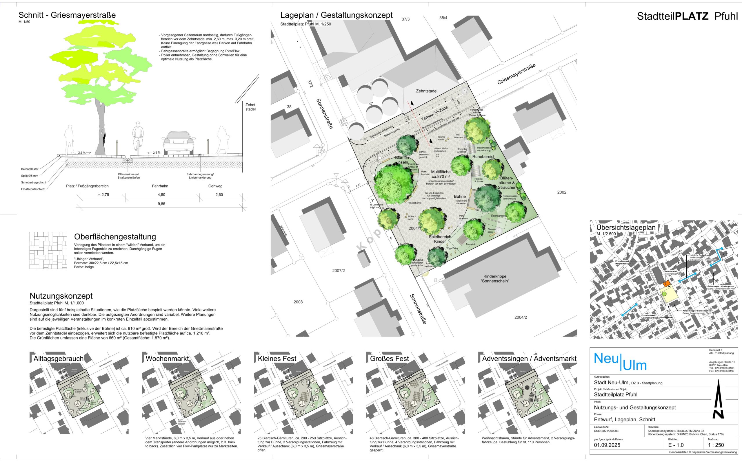 Stadtteilplatz Pfuhl – Baudurchführungsbeschluss