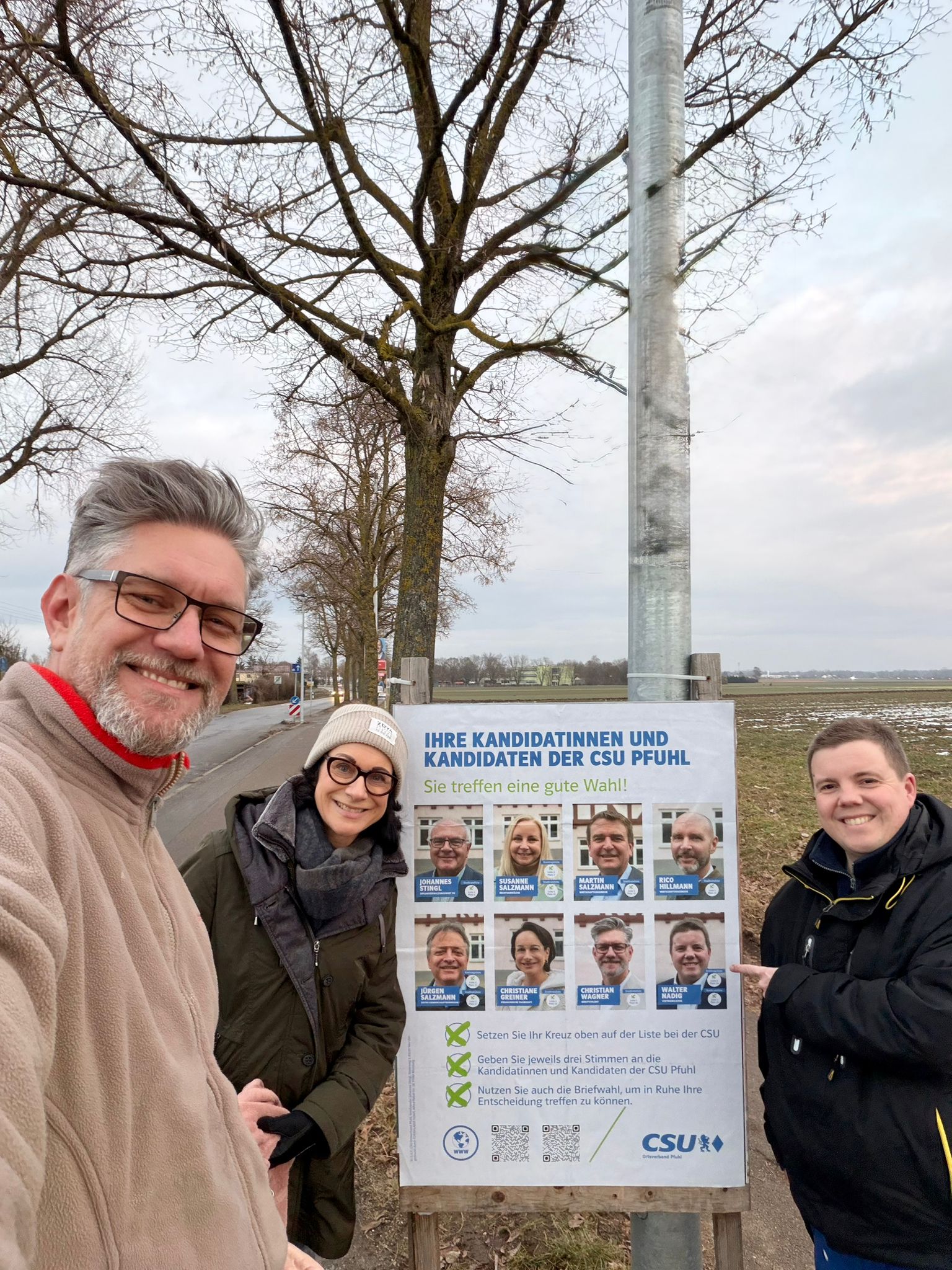 Letztes Mal Plakatieren vor der Wahl am 08.03.2026